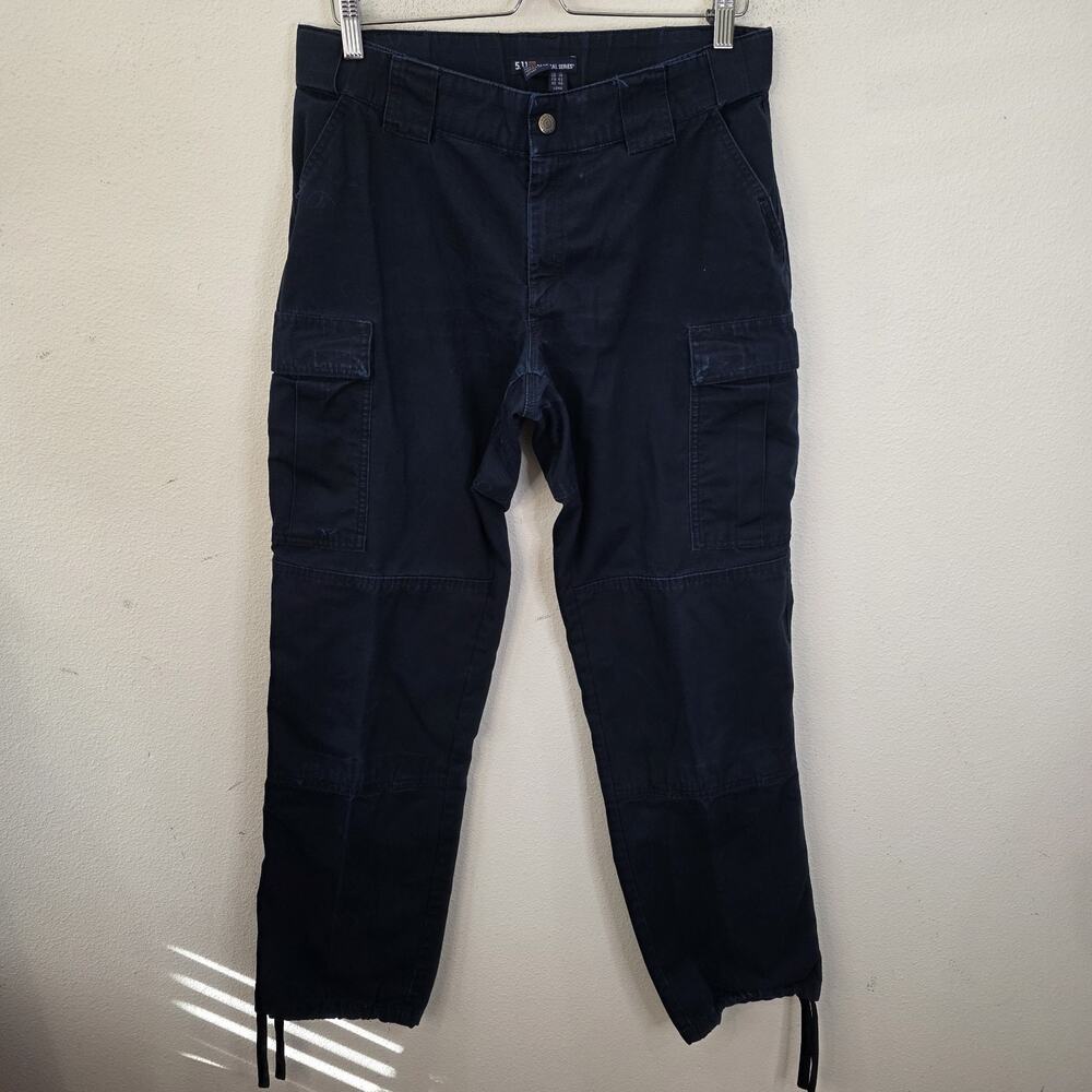 5.11 Tactical Women's Navy Blue Stretch Waist Cargo Pants Size 10 LONG (32x33)
